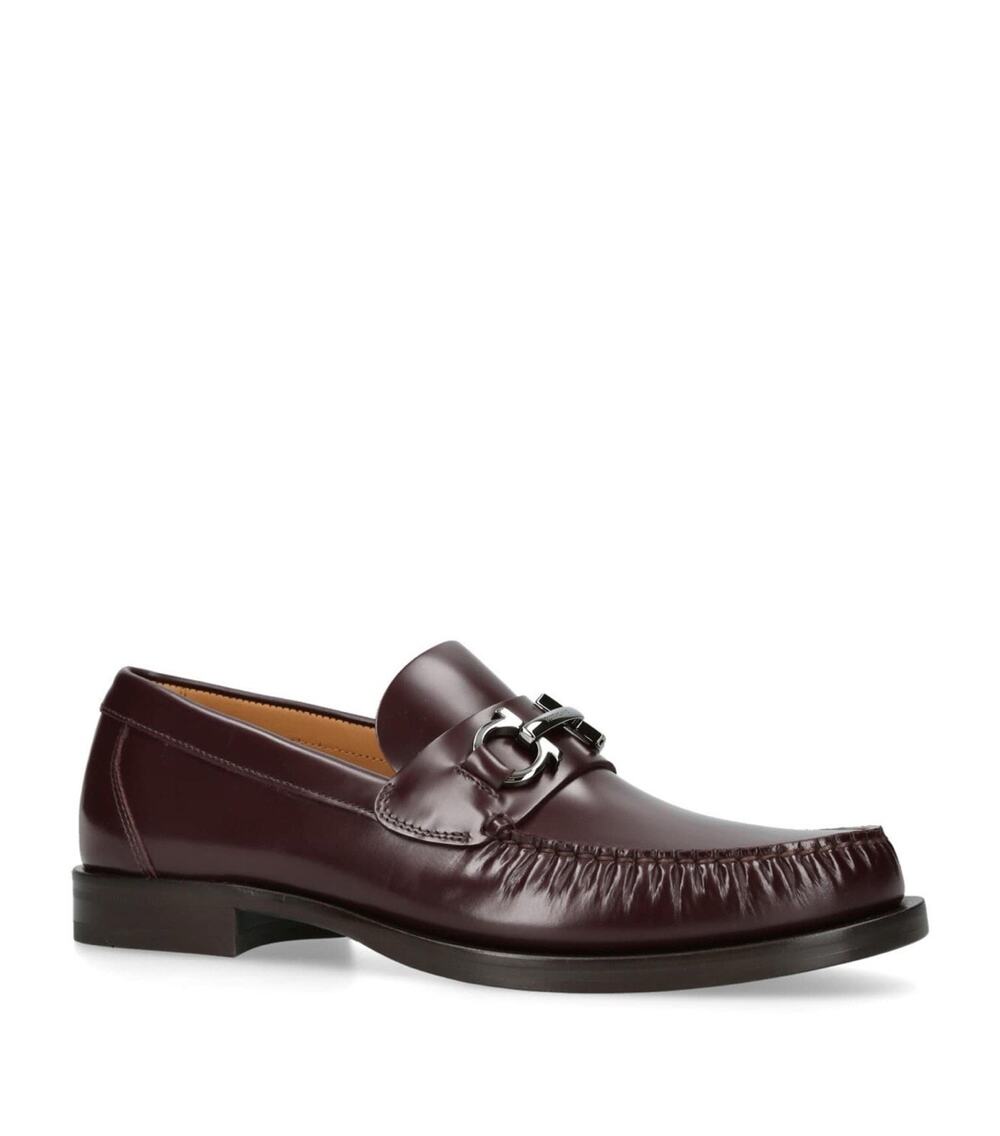 NIB Salvatore Ferragamo ‘Fort’ Burgundy Gancini Logo Loafers Size 11.5EE $995.00